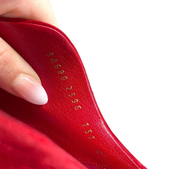 Casadei Red Suede Platform Slip On Ankle Tulip Cut Out Booties Heels Size 6‎ - Picture 7 of 11